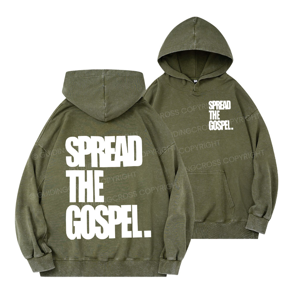 Spread The Gospels Christian Washed Hoodie