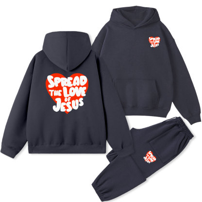 Spread The Love Of Jesus Christian Fleece Hoodie Set