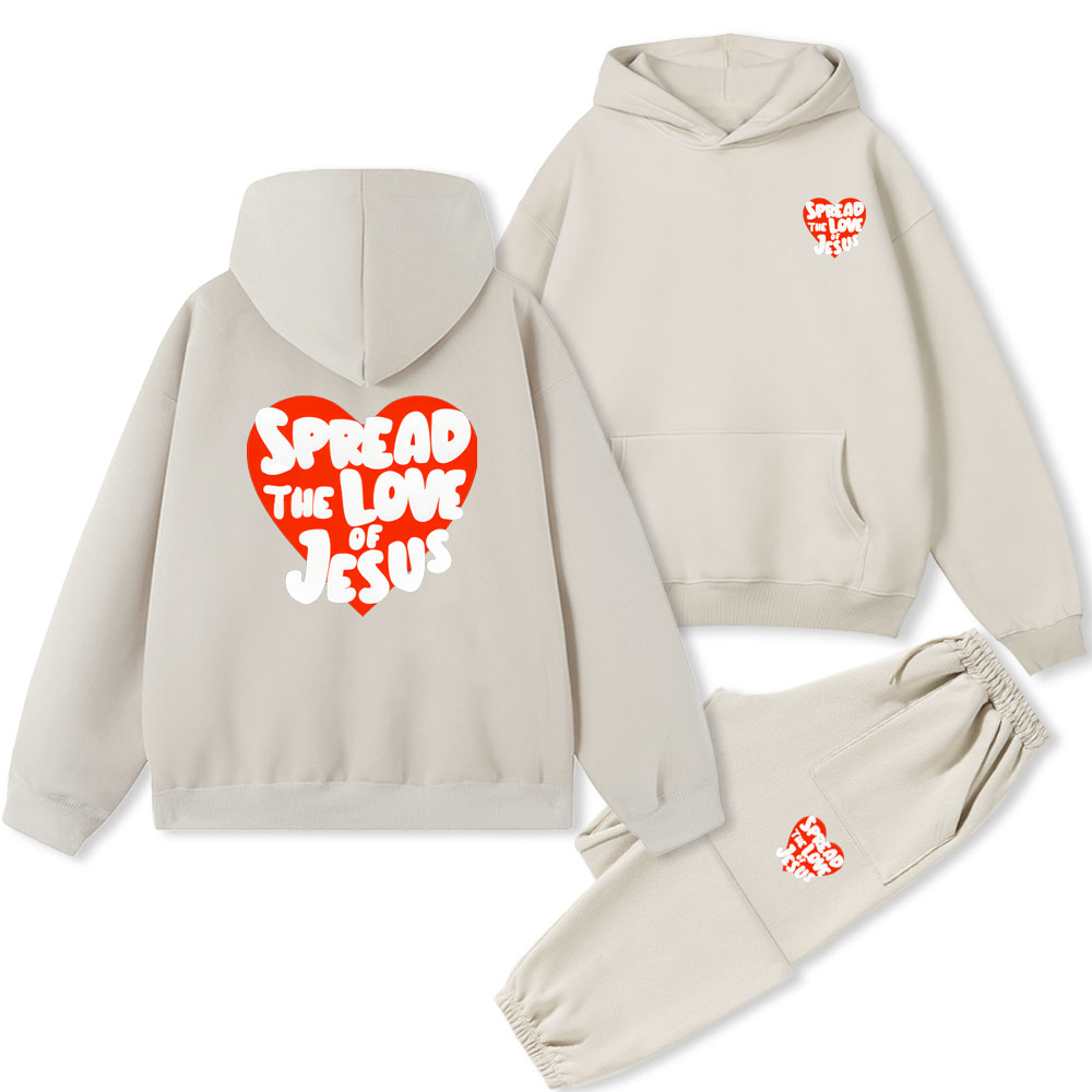 Spread The Love Of Jesus Christian Fleece Hoodie Set