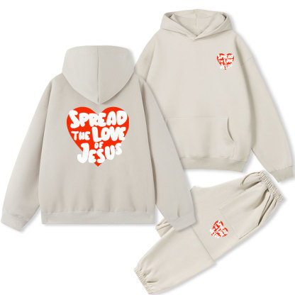 Spread The Love Of Jesus Christian Fleece Hoodie Set