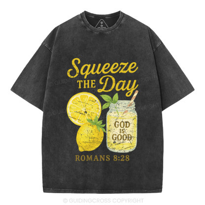 Squeeze The Day Christian Washed T-Shirt
