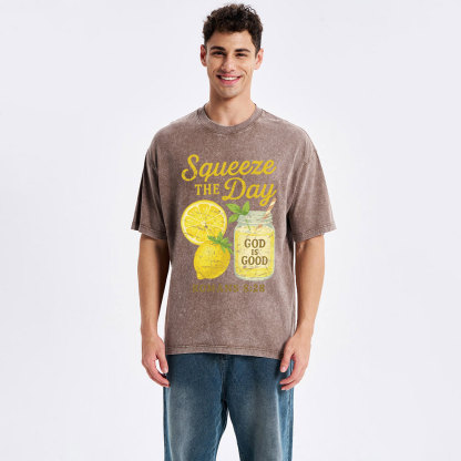 Squeeze The Day Christian Washed T-Shirt