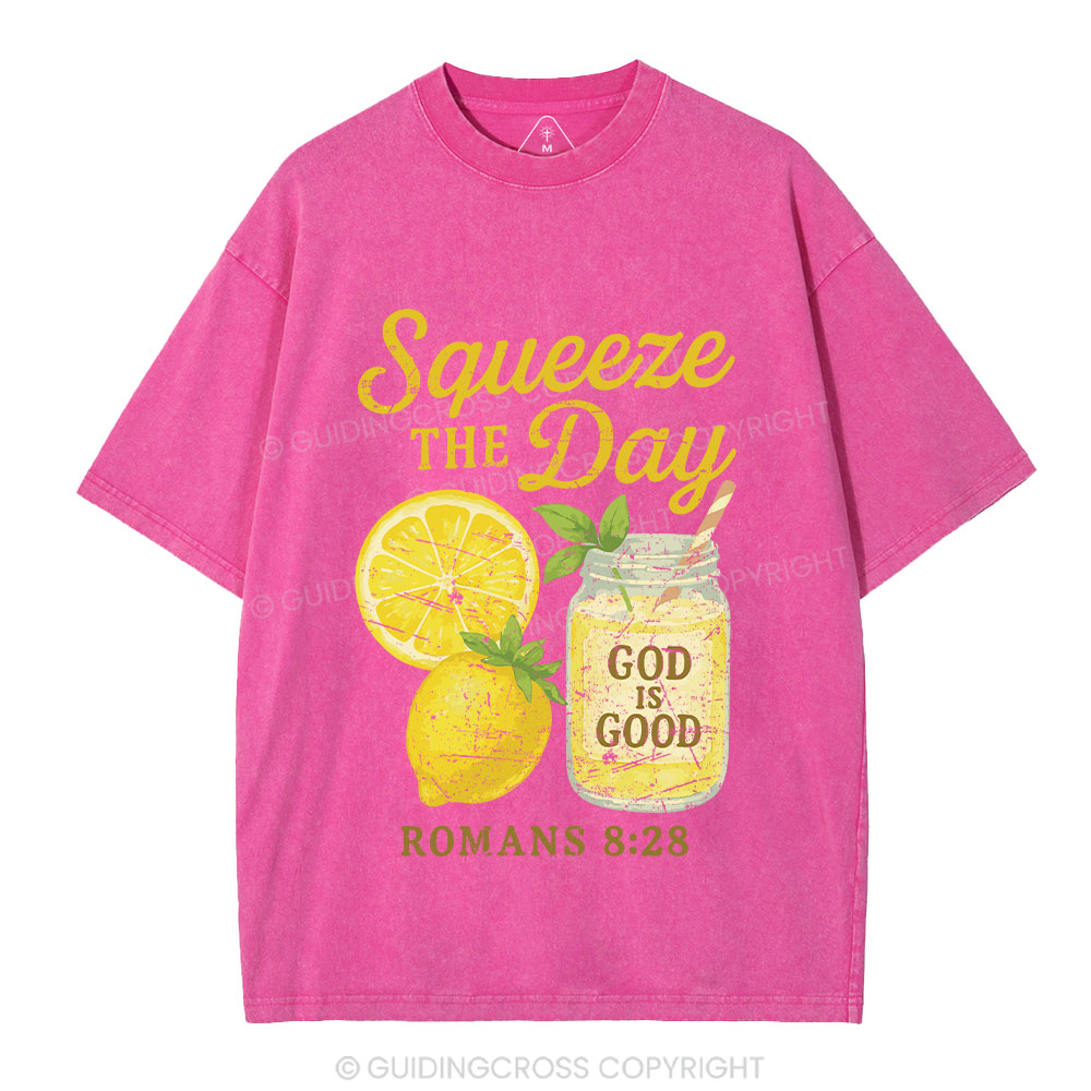 Squeeze The Day Christian Washed T-Shirt