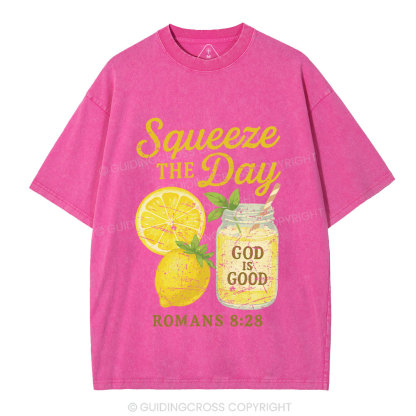 Squeeze The Day Christian Washed T-Shirt