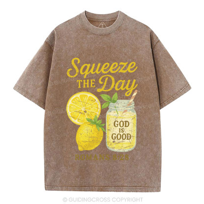 Squeeze The Day Christian Washed T-Shirt