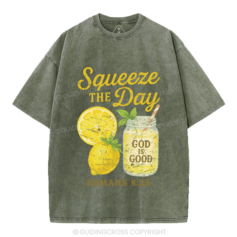 Squeeze The Day Christian Washed T-Shirt