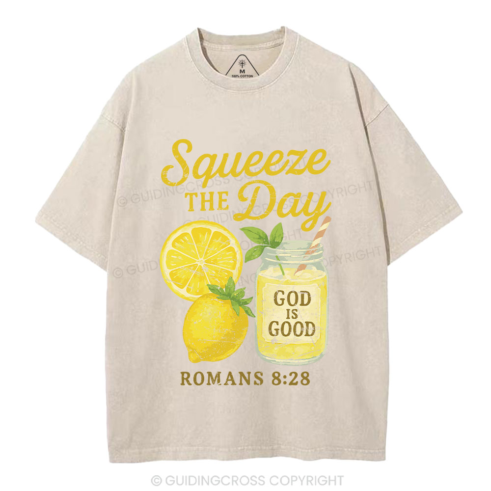 Squeeze The Day Christian Washed T-Shirt