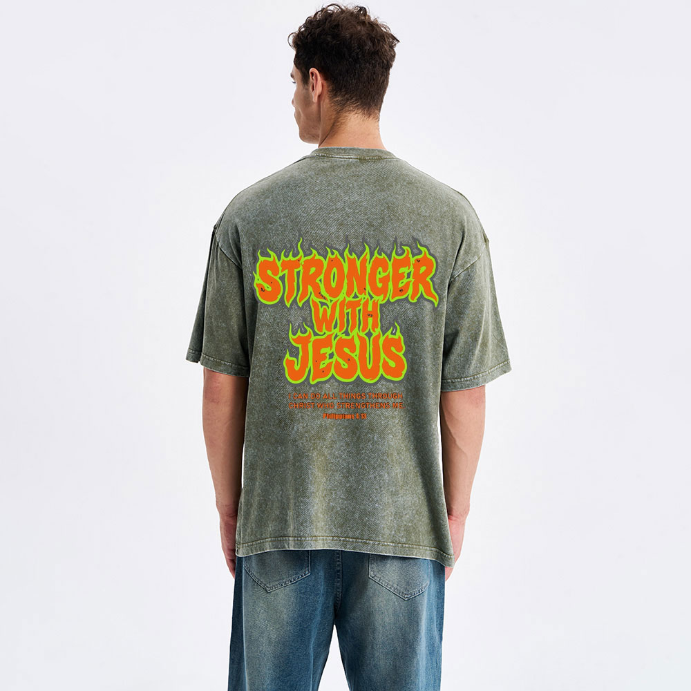 Srtonger With Jesus Christian Premium Fleece Hoodie Set