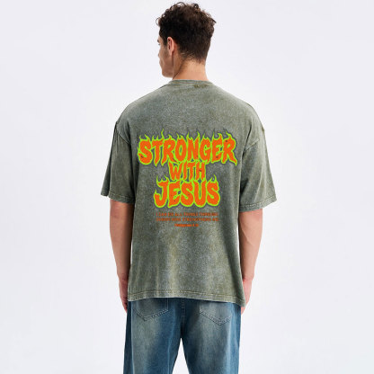 Srtonger With Jesus Christian Premium Fleece Hoodie Set