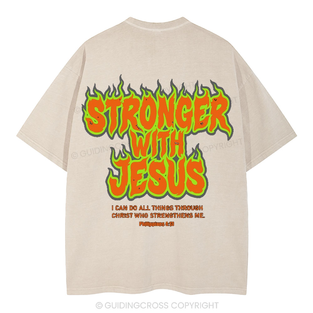 Srtonger With Jesus Christian Premium Fleece Hoodie Set