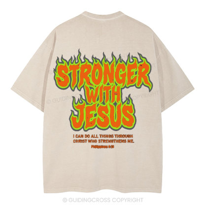 Srtonger With Jesus Christian Premium Fleece Hoodie Set