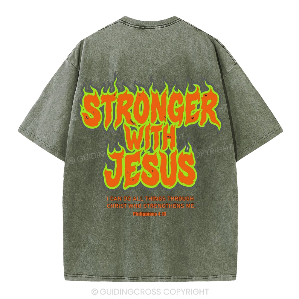 Srtonger With Jesus Christian Premium Fleece Hoodie Set