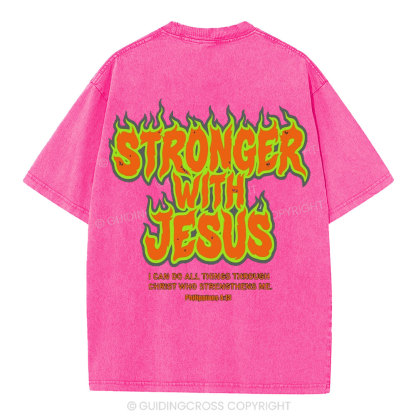 Srtonger With Jesus Christian Premium Fleece Hoodie Set