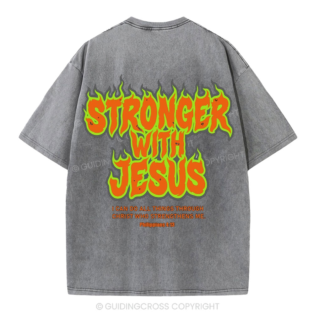 Srtonger With Jesus Christian Premium Fleece Hoodie Set