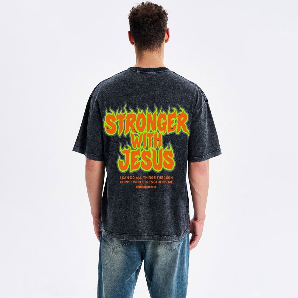 Srtonger With Jesus Christian Premium Fleece Hoodie Set