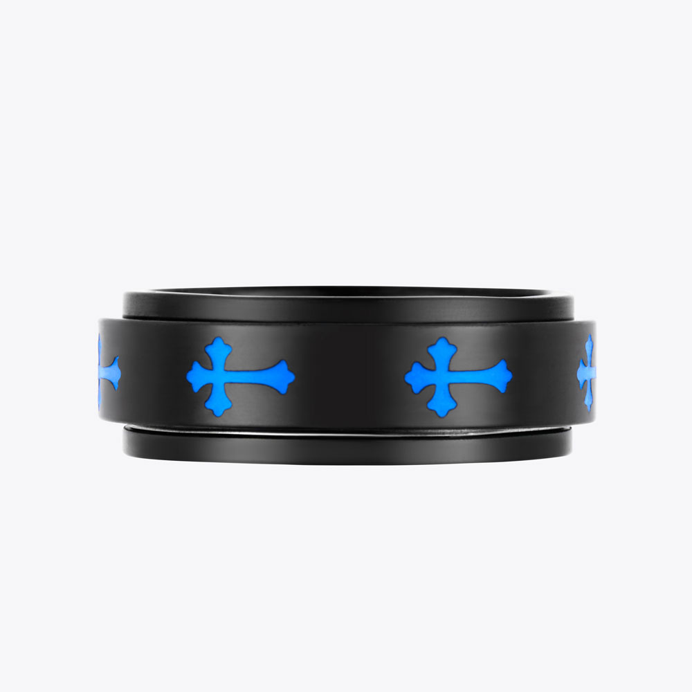 Stainless Steel Cross Spinner Ring – Bold Faith, Timeless Style