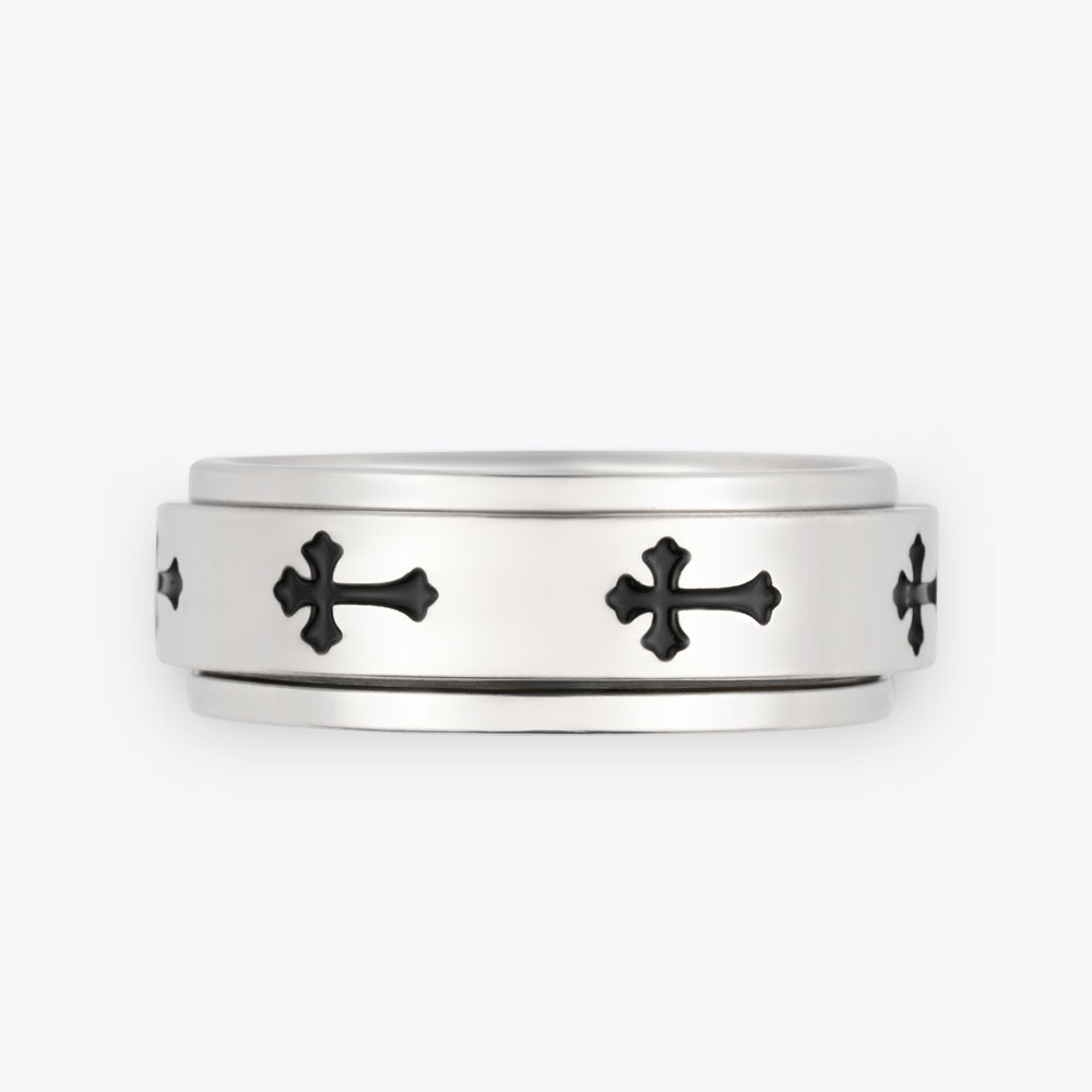 Stainless Steel Cross Spinner Ring – Bold Faith, Timeless Style