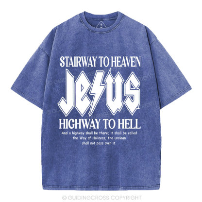 Stairway To Heaven Christian Washed T-Shirt