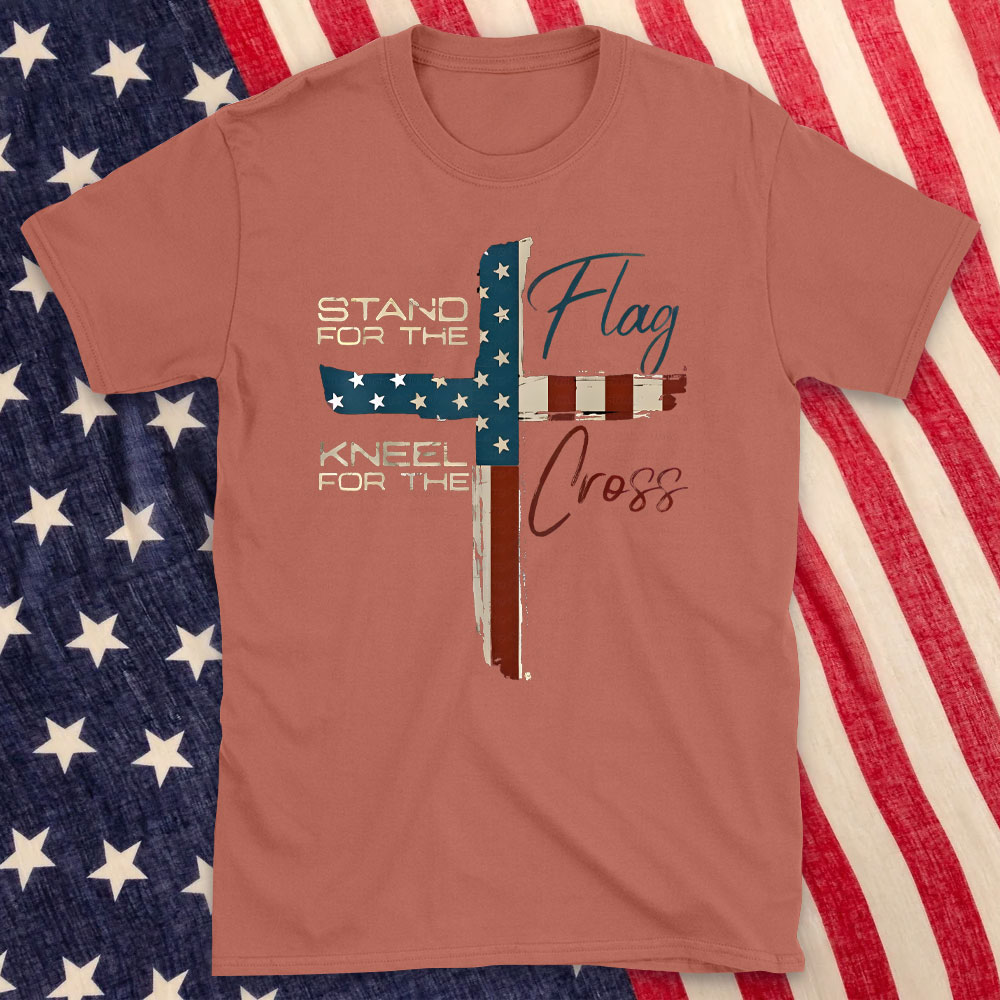 Stand For The Flag Kneel For The Cross Christian T-Shirt