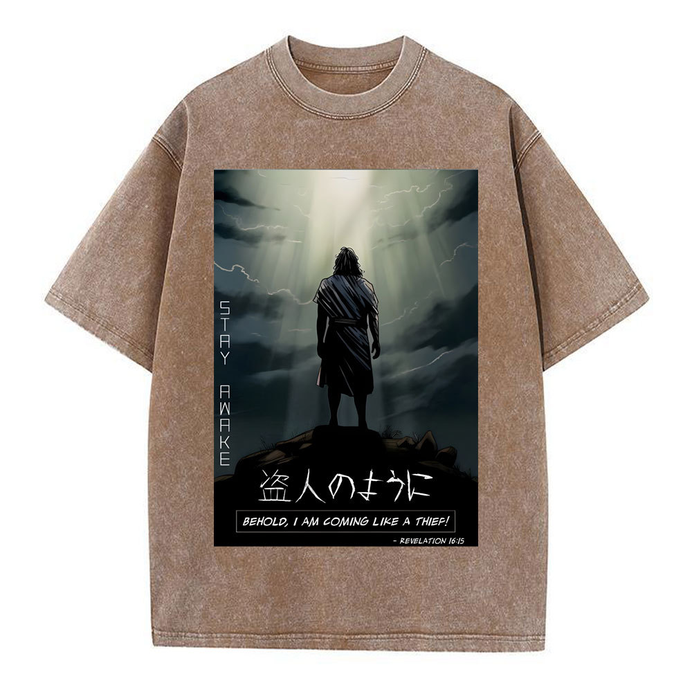 Stay Awake Chirstian Washed T-Shirt Sale - GuidingCross