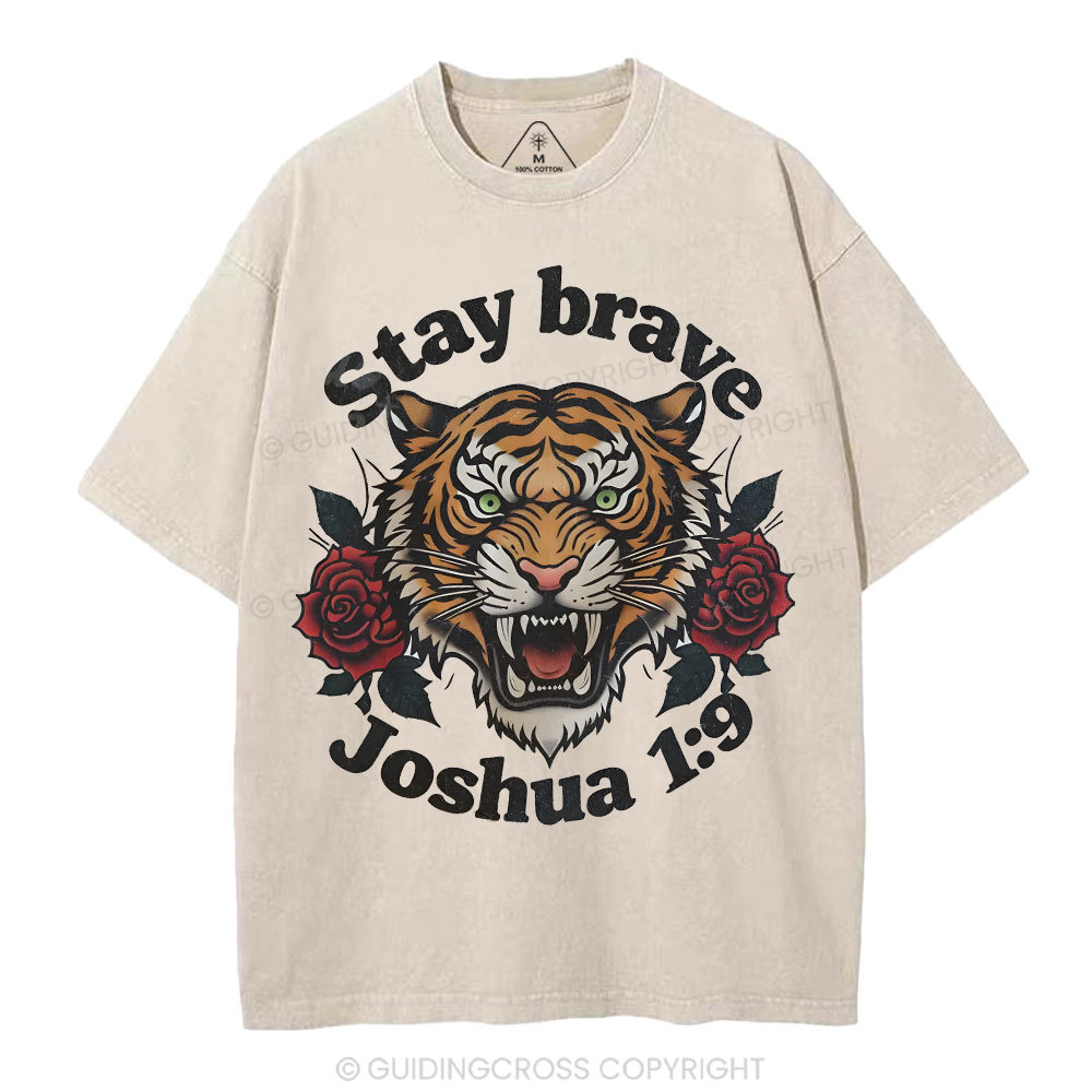 Stay Brave Christian Washed T-Shirt