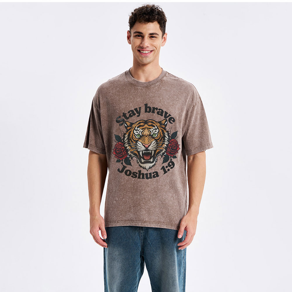 Stay Brave Christian Washed T-Shirt
