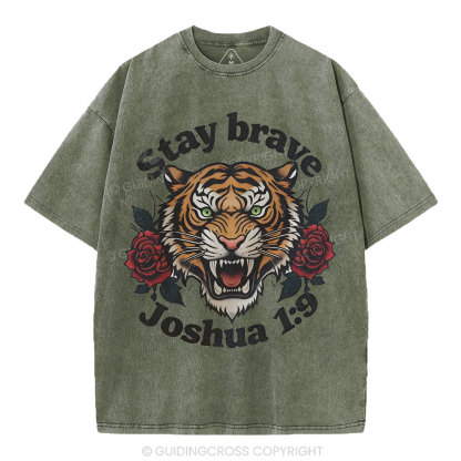 Stay Brave Christian Washed T-Shirt
