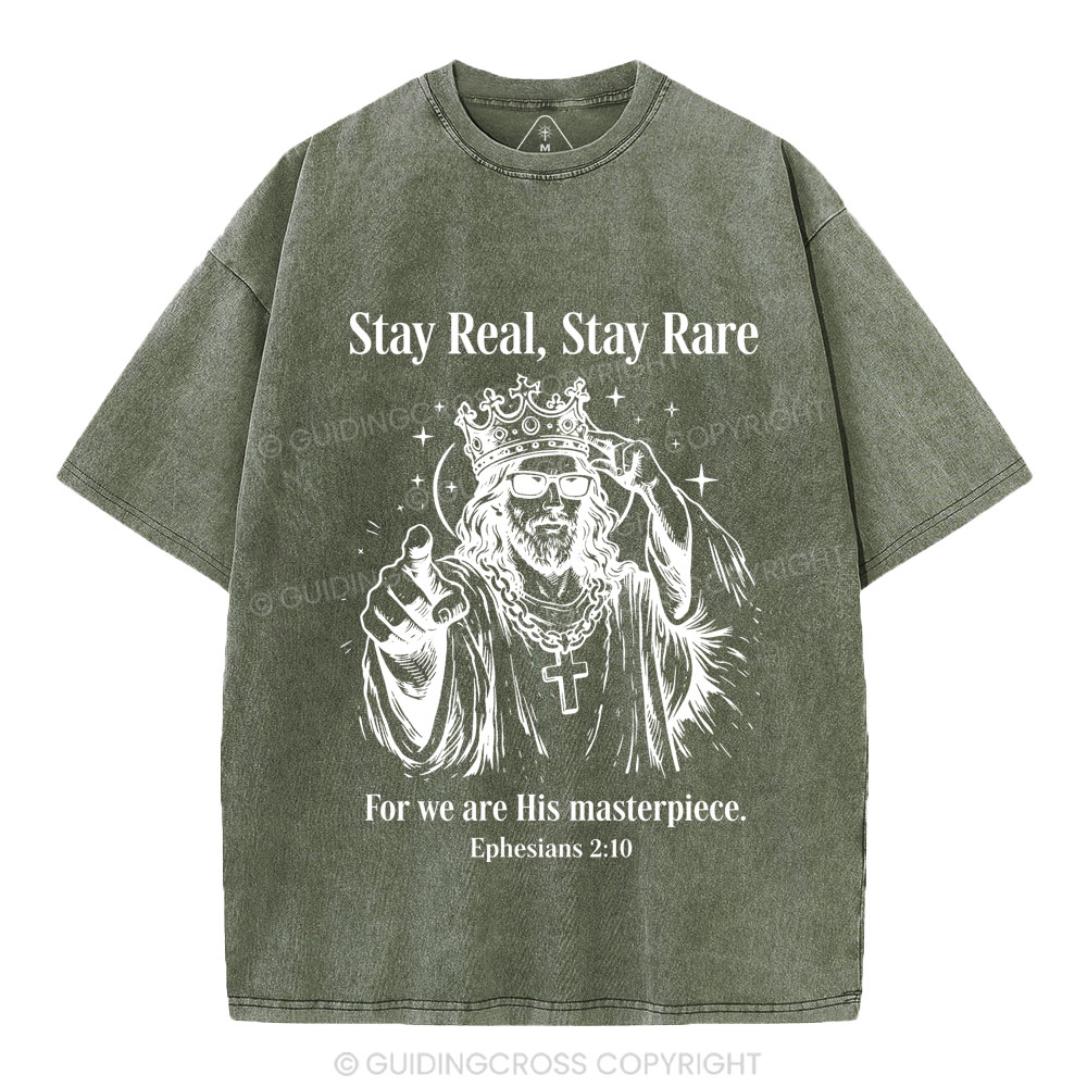 Stay Real Stay Rare Christian Washed T-Shirt