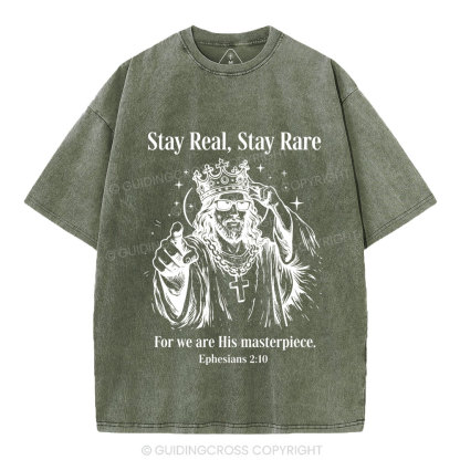 Stay Real Stay Rare Christian Washed T-Shirt