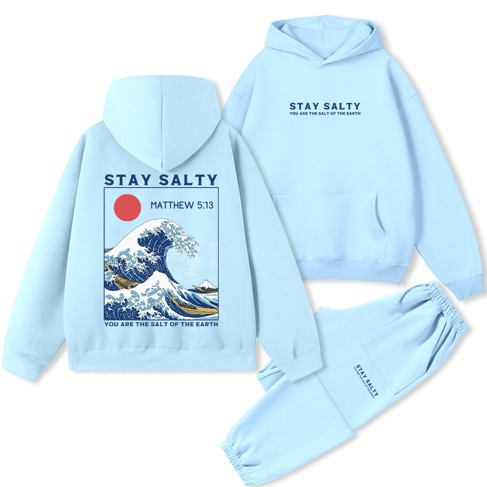 Stay Salty Christian Fleece Hoodie Set