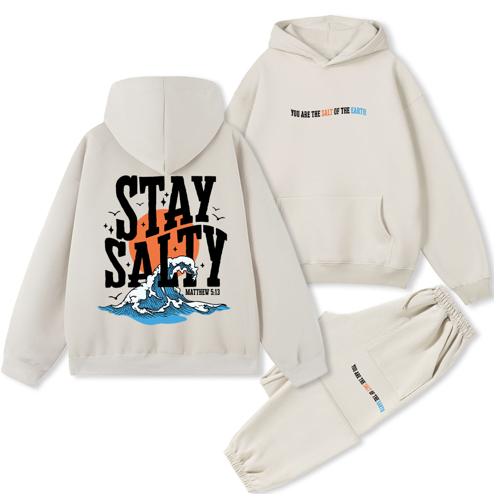 Stay Salty Christian Fleece Hoodie Set