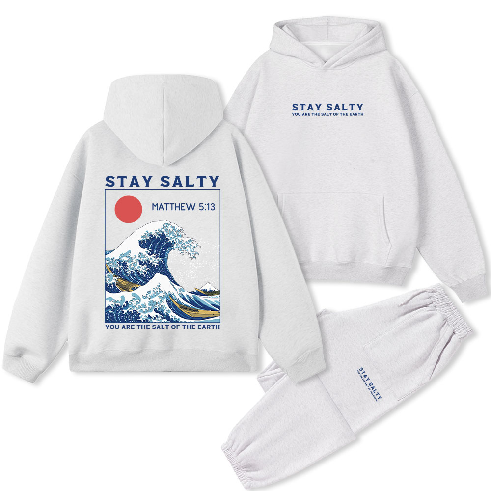 Stay Salty Christian Fleece Hoodie Set