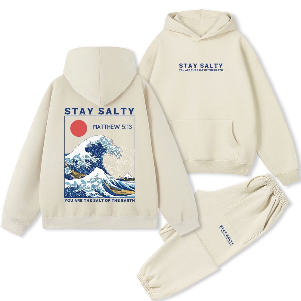 Stay Salty Christian Fleece Hoodie Set