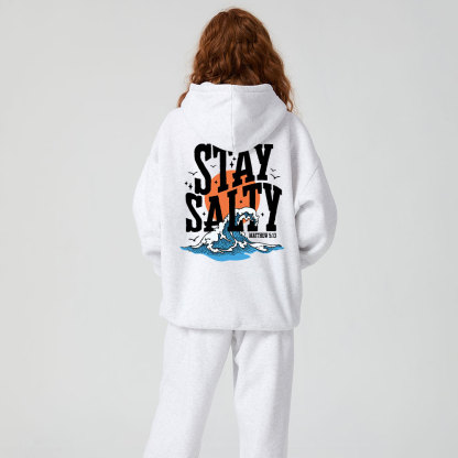 Stay Salty Christian Fleece Hoodie Set