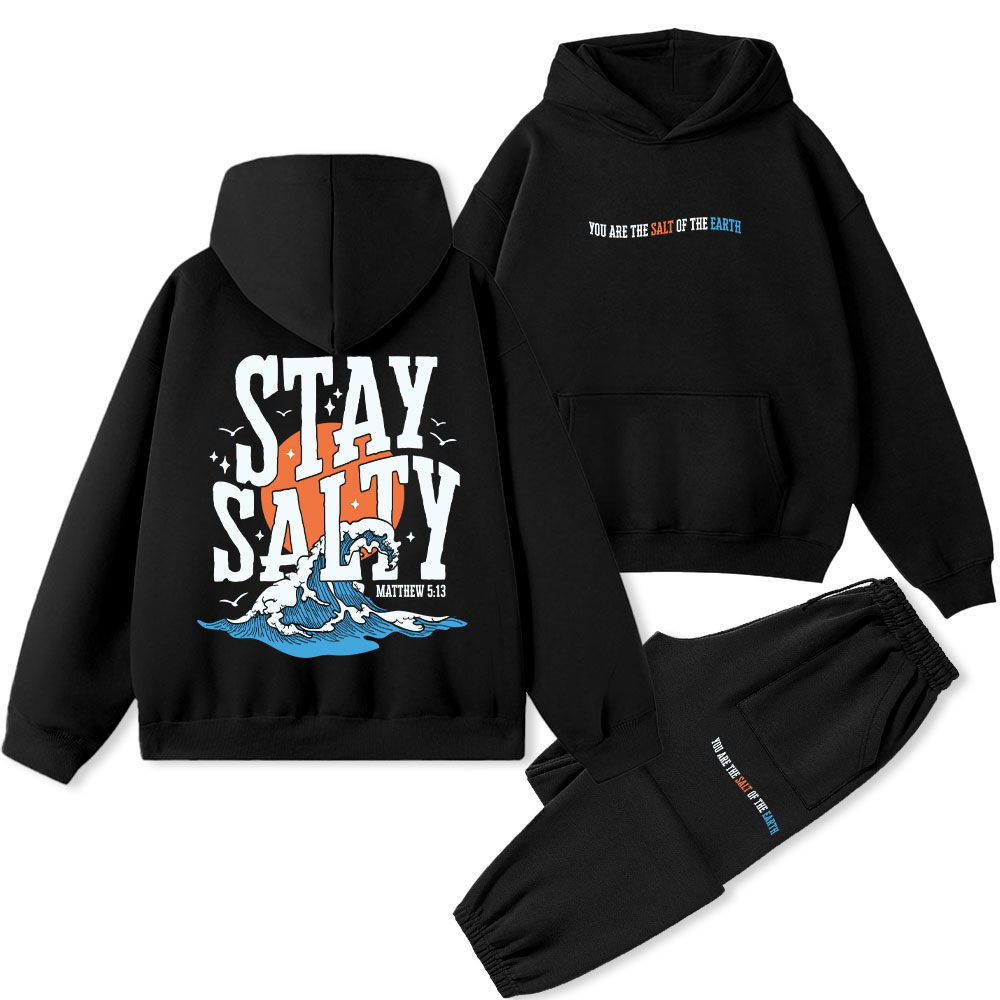 Stay Salty Christian Fleece Hoodie Set