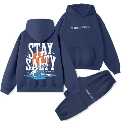 Stay Salty Christian Fleece Hoodie Set