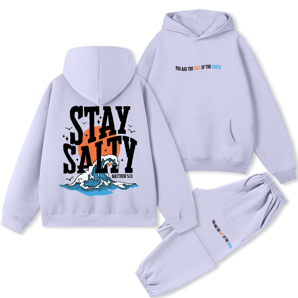 Stay Salty Christian Fleece Hoodie Set