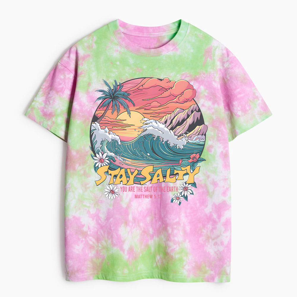 Stay Salty Christian Heavy Cotton Tie Dye T-Shirt