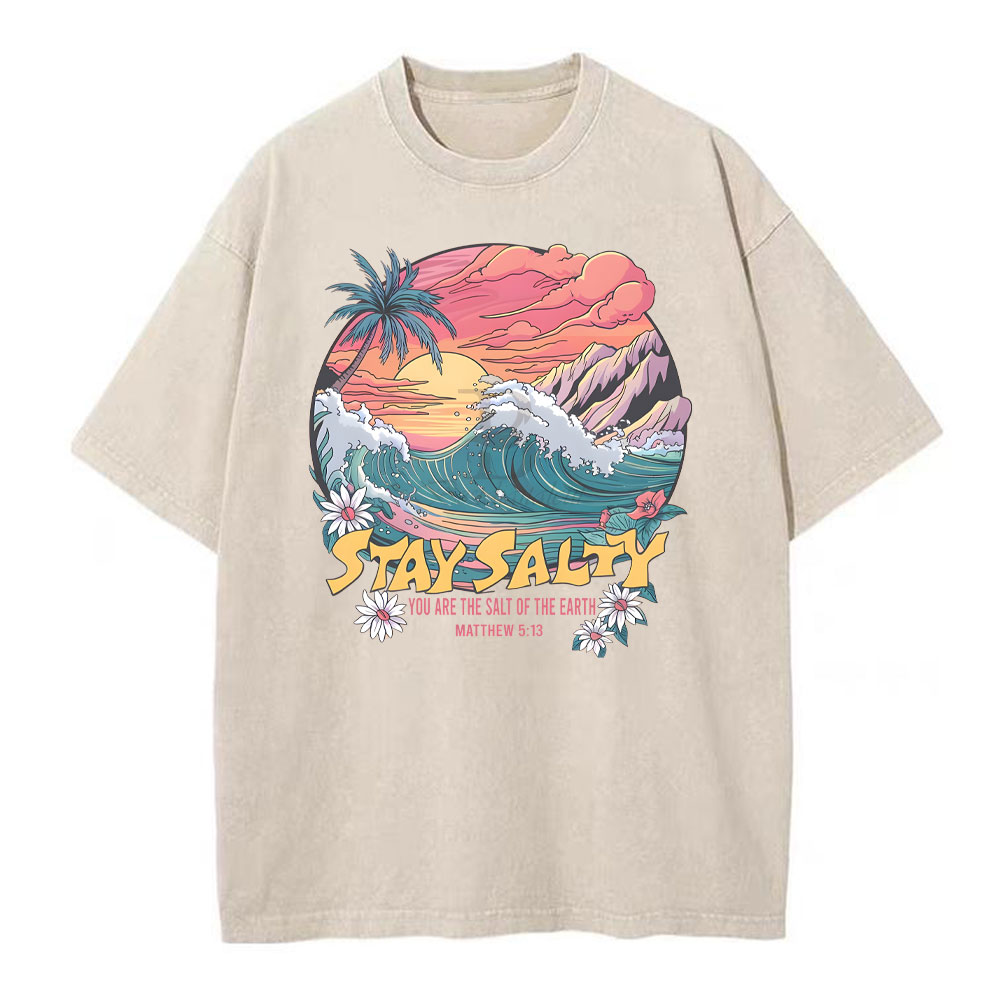 Stay Salty Christian Washed T-Shirt