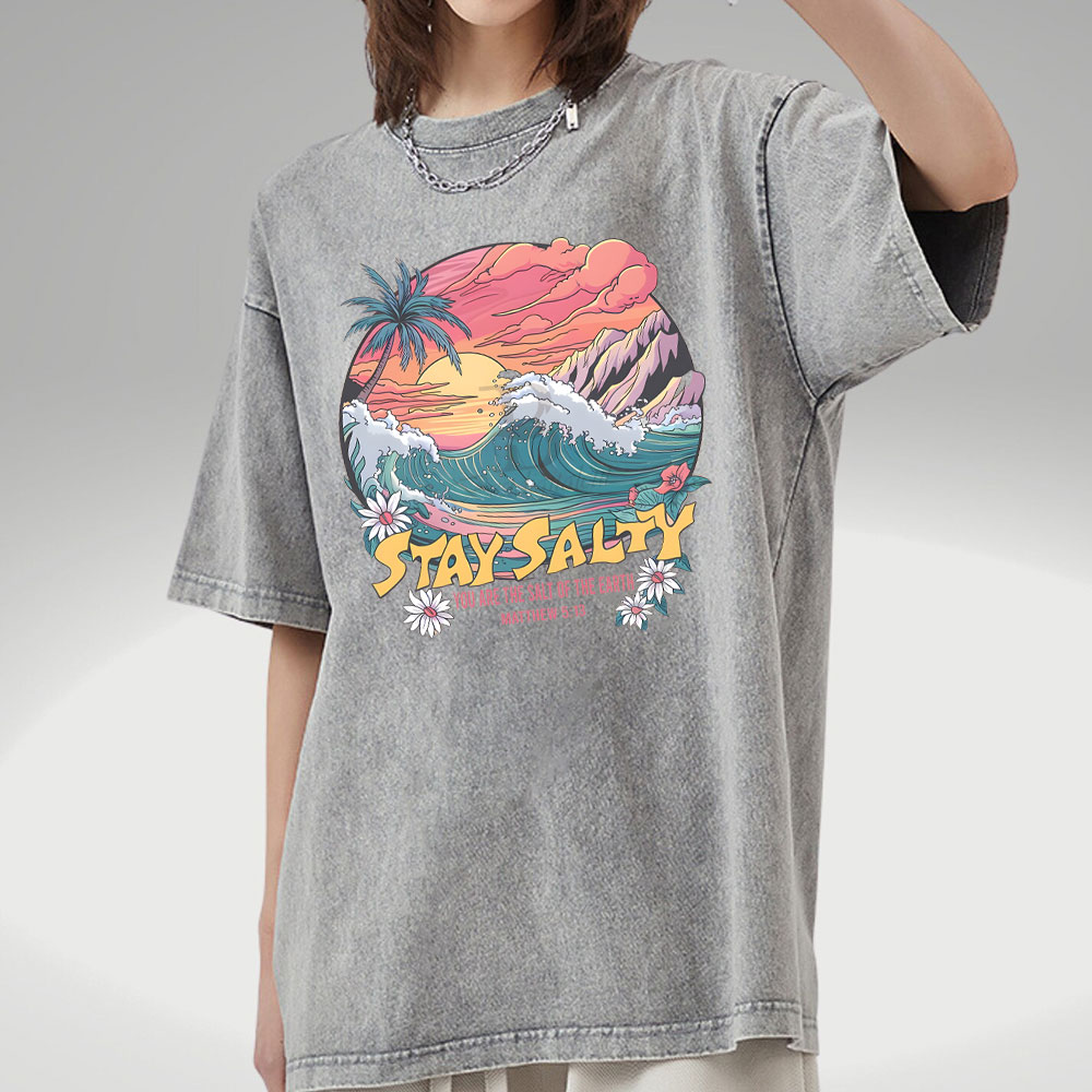 Stay Salty Christian Washed T-Shirt