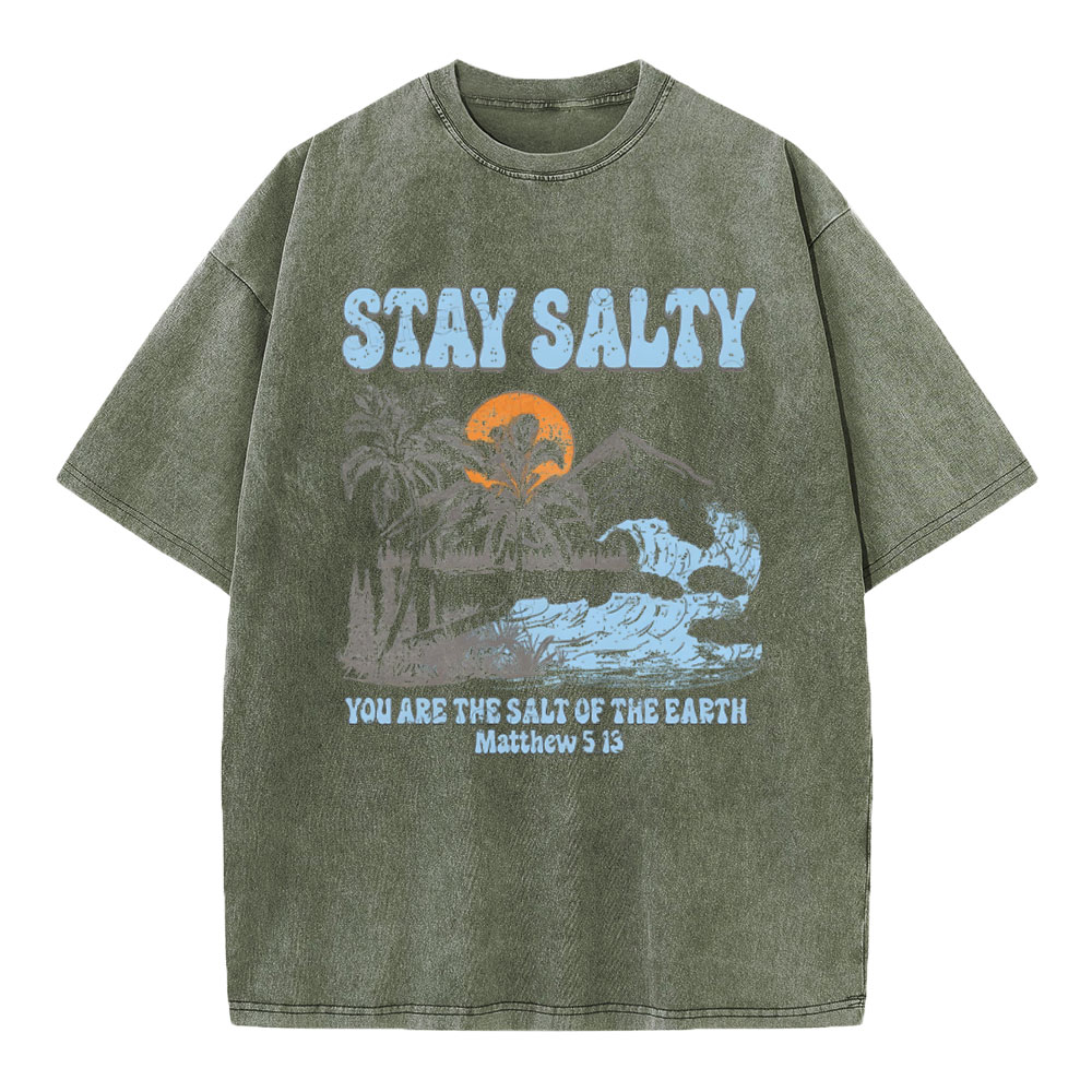Stay Salty Christian Washed T-Shirt