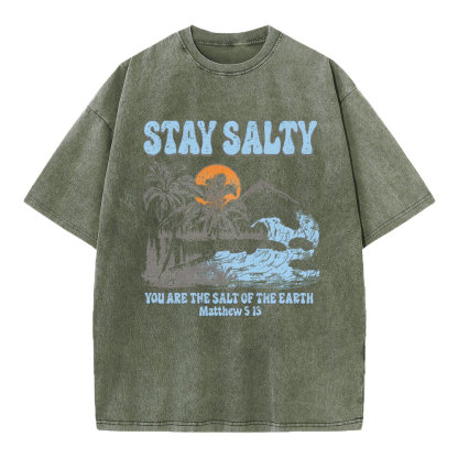 Stay Salty Christian Washed T-Shirt