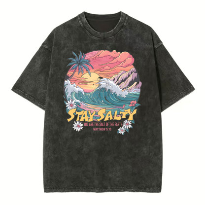 Stay Salty Christian Washed T-Shirt