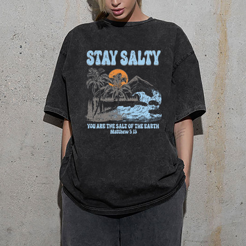 Stay Salty Christian Washed T-Shirt