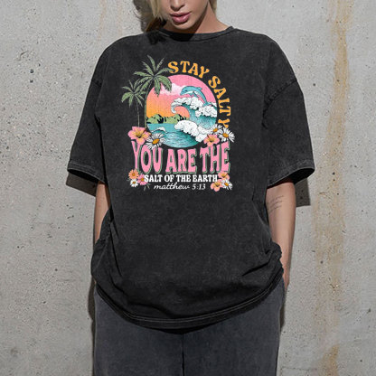 Stay Salty Christian Washed T-Shirt