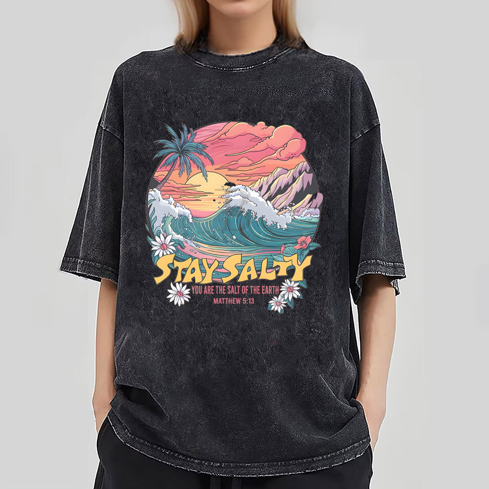 Stay Salty Christian Washed T-Shirt