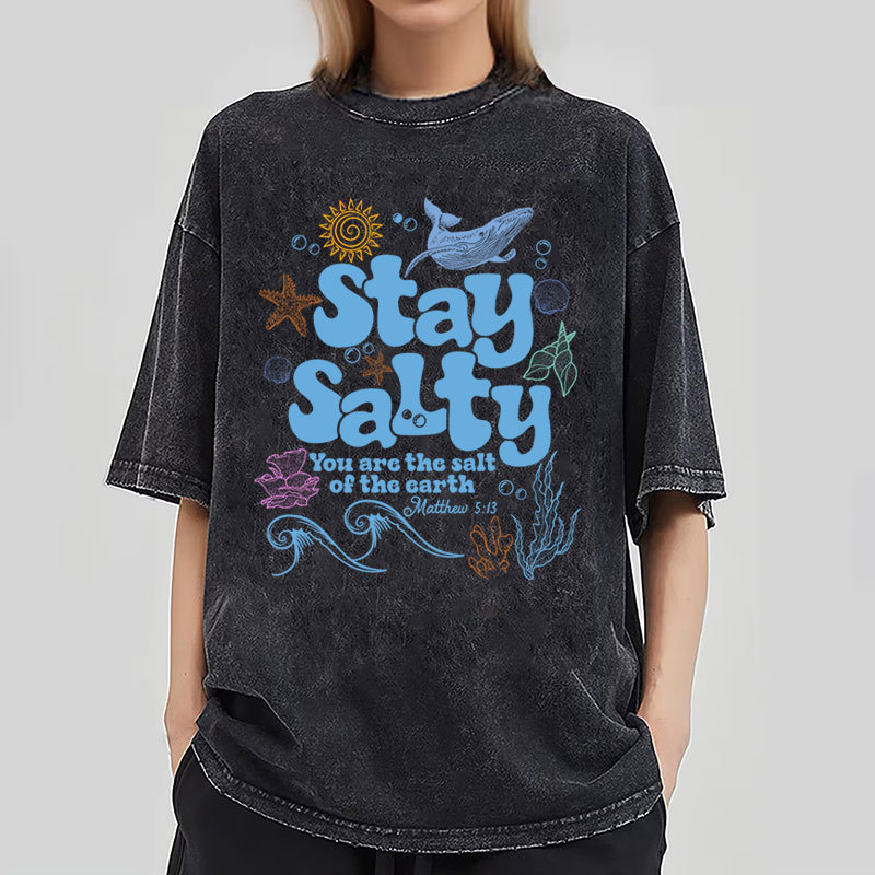 Stay Salty Christian Washed T-Shirt