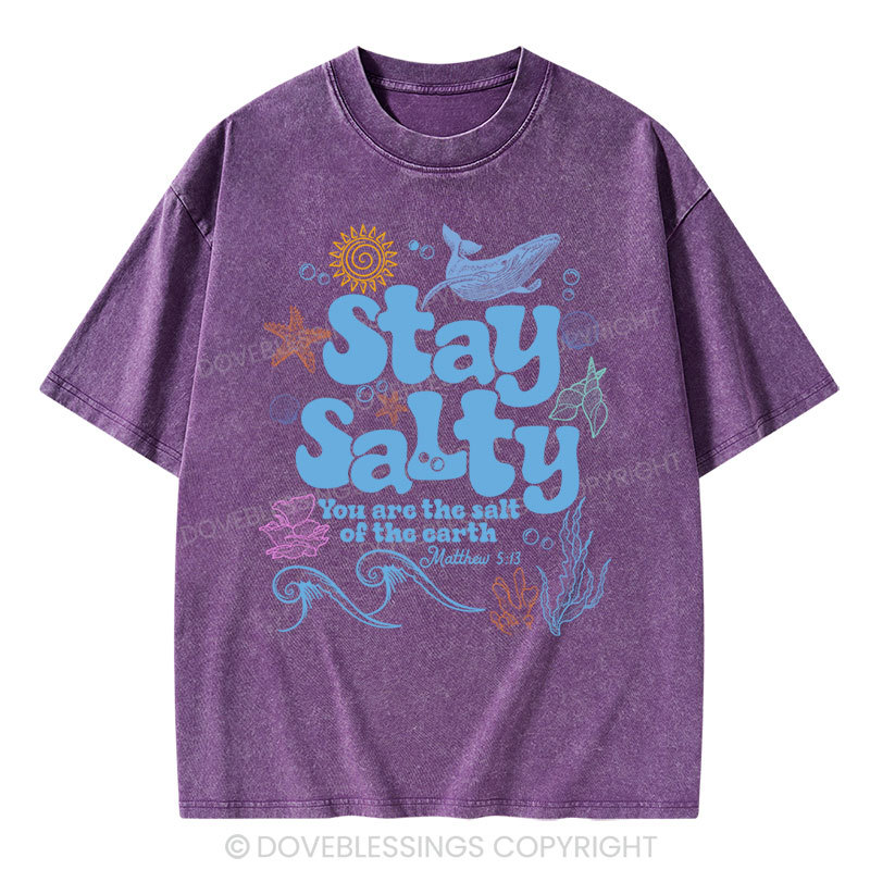 Stay Salty Christian Washed T-Shirt