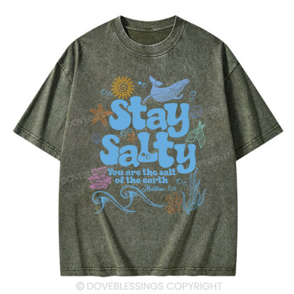 Stay Salty Christian Washed T-Shirt