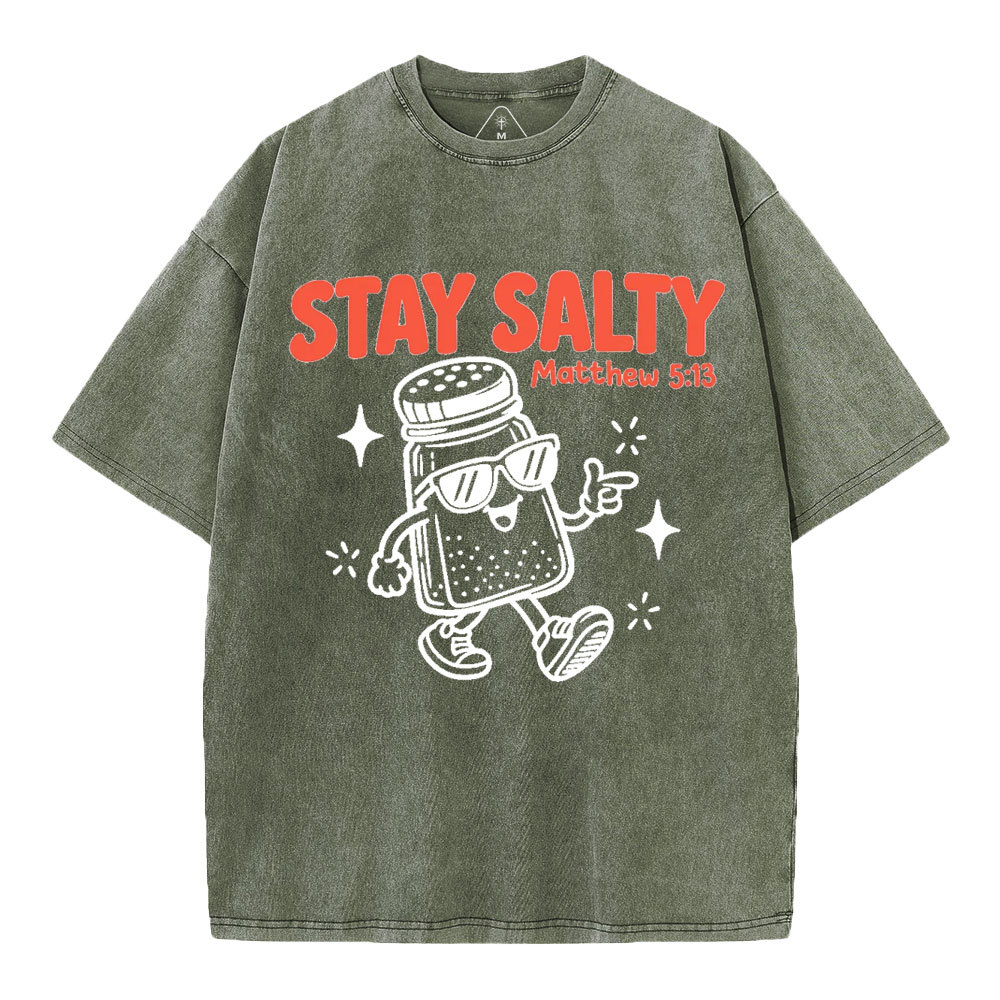 Stay Salty Christian Washed T-Shirt